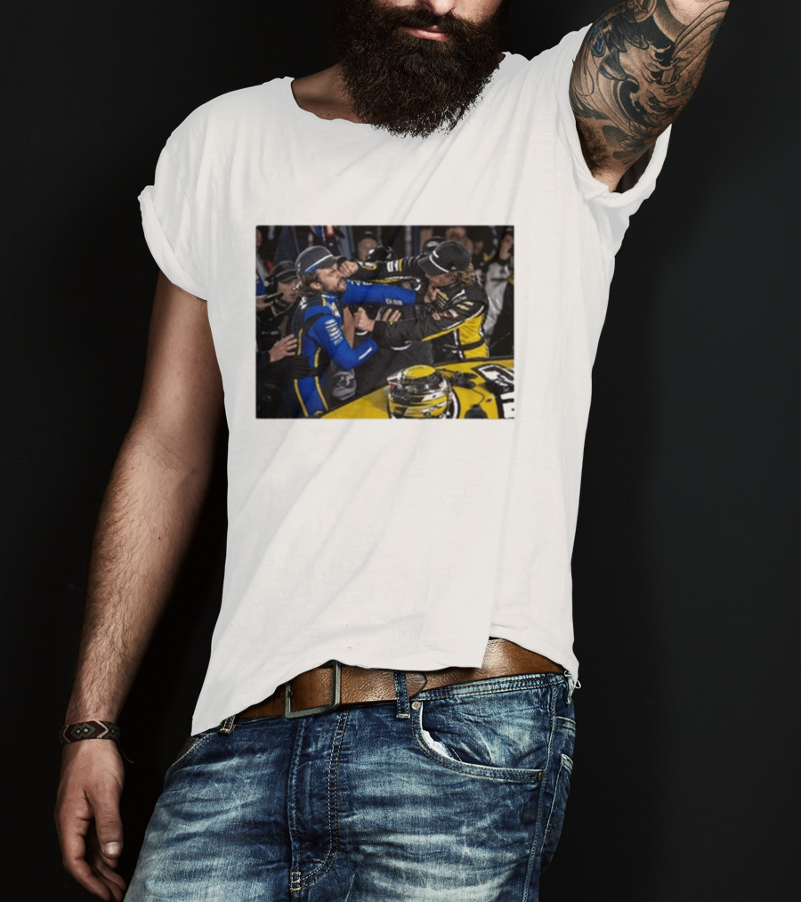 Carson Hocevar Vs Ryan Blaney NASCAR Fight Racing Rivalry Scene T-Shirt