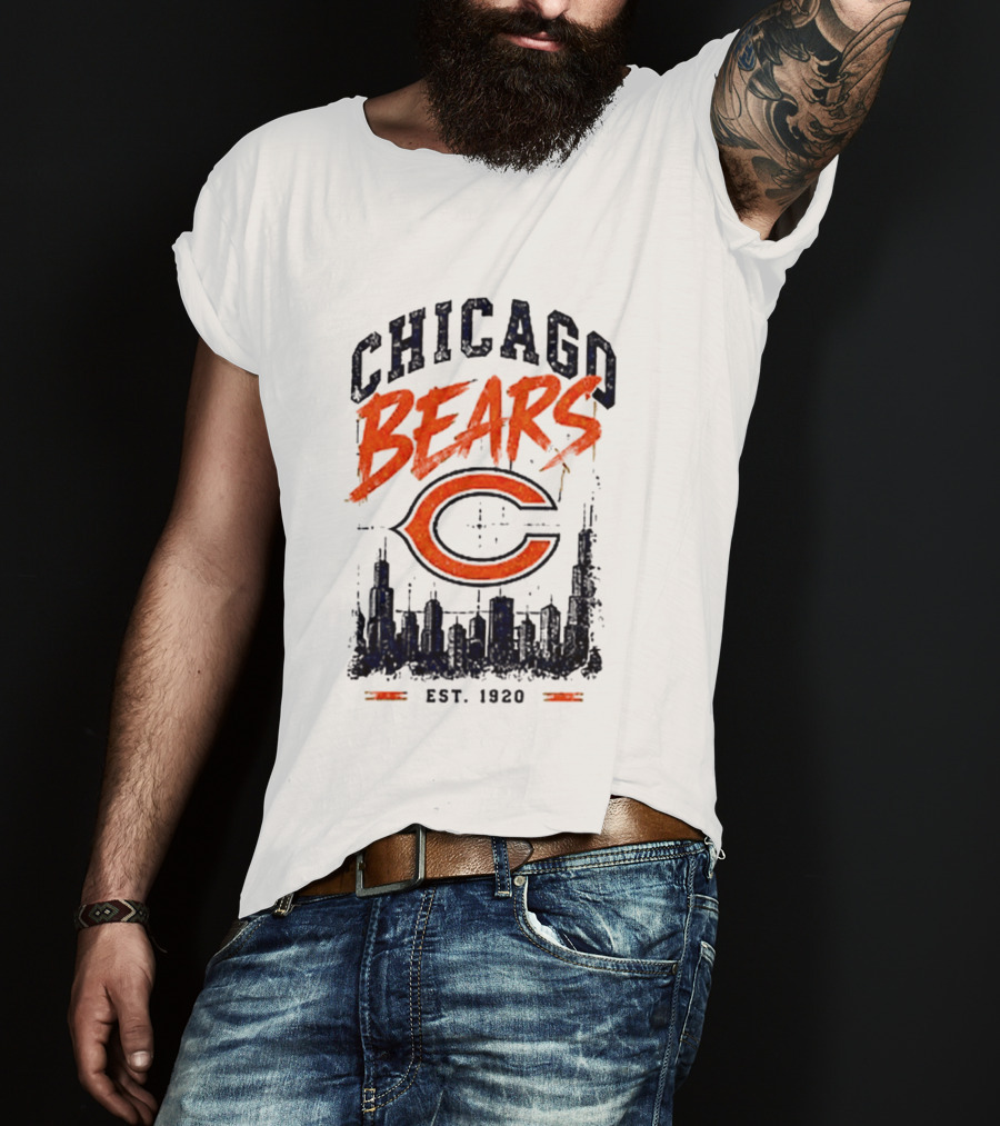 Chicago Bears Est 1920 Skyline Football City T-Shirt