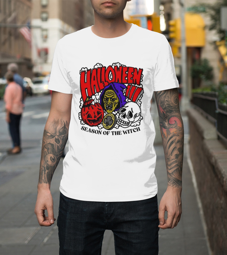Halloween Season Of The Witch Pumpkin Skull T-Shirt