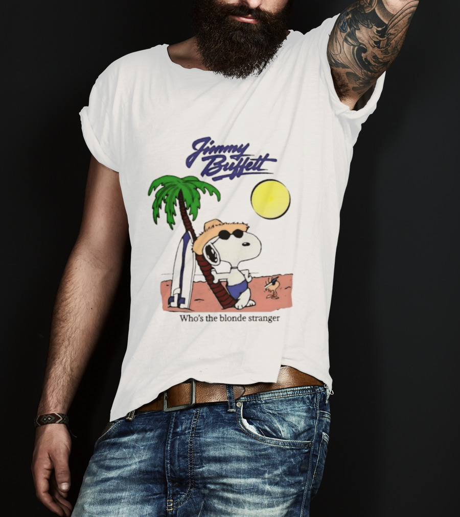 Jimmy Buffett Snoopy Who's The Blonde Stranger Surfing Palm Beach Moon T-Shirt