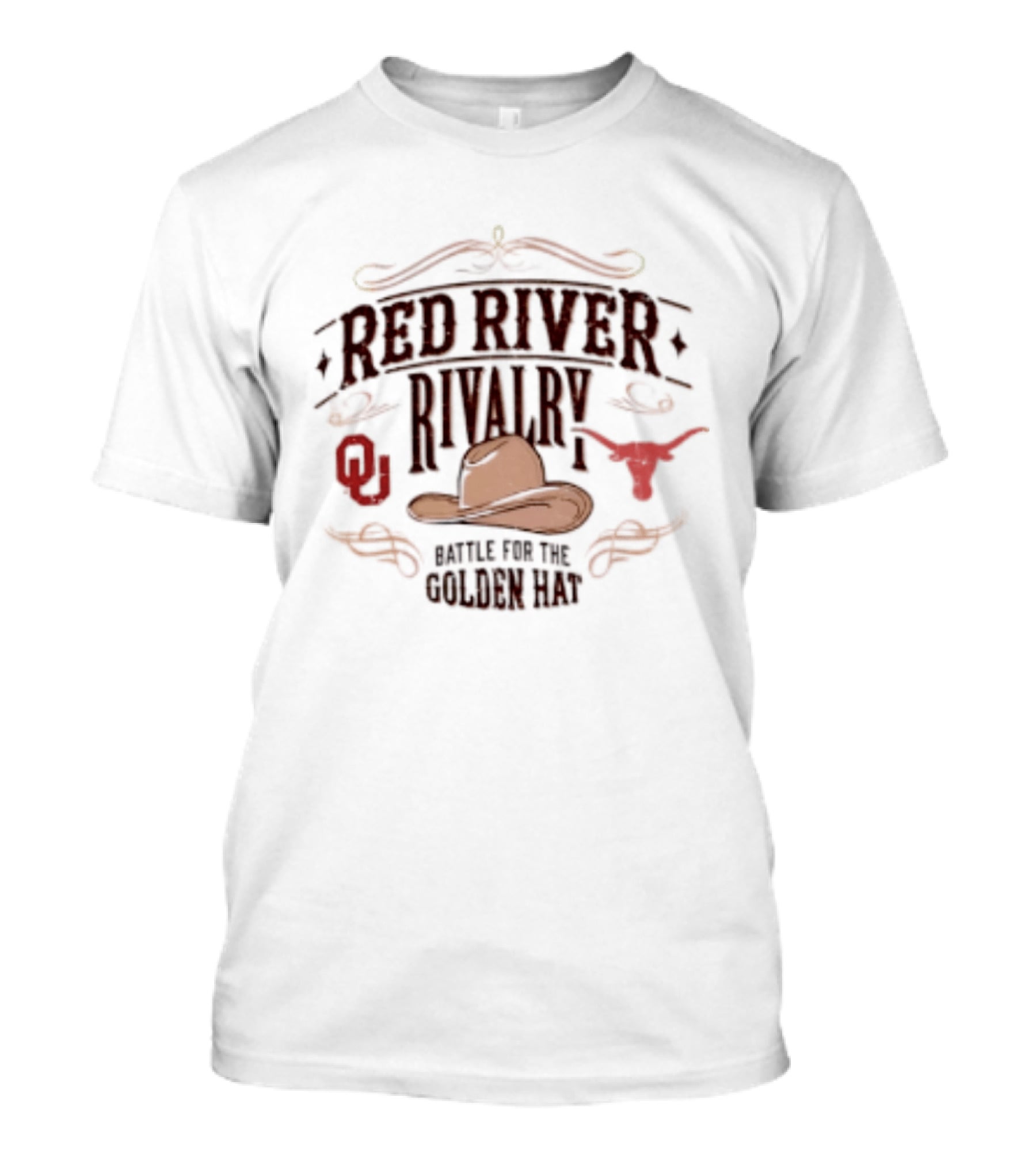 Oklahoma Sooners Texas Longhorns 2026 Red River Rivalry Battle For The Golden Hat T-Shirt