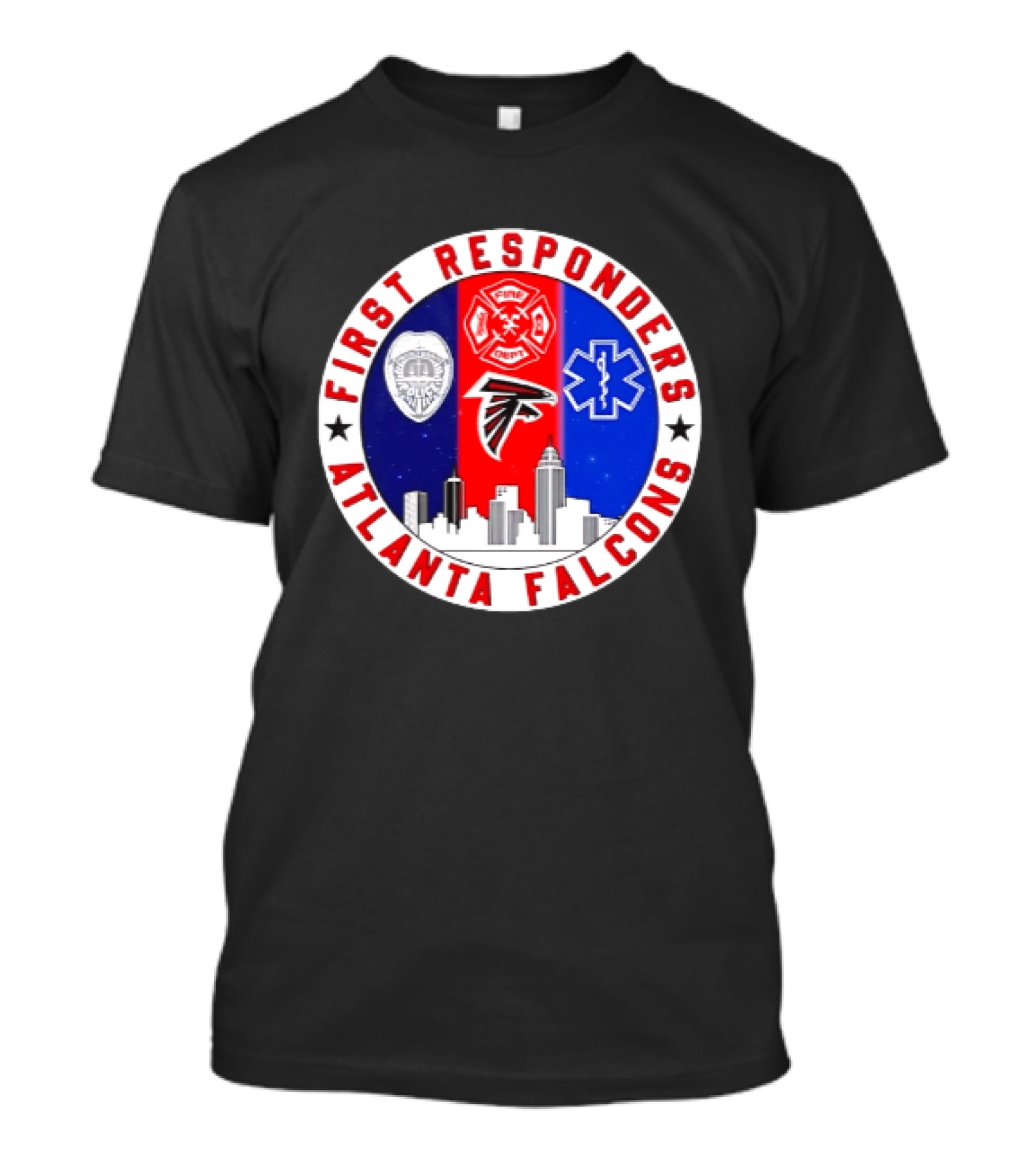 Atlanta Falcons First Responders 9.11 Never Forget Skyline T-Shirt