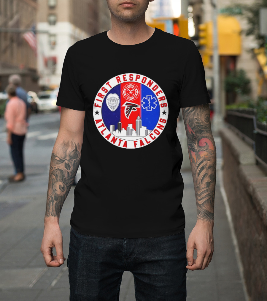 Atlanta Falcons First Responders 9.11 Never Forget Skyline T-Shirt
