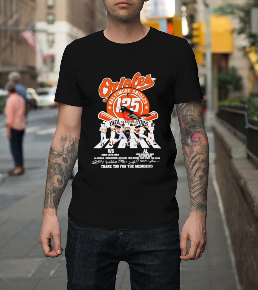Baltimore Orioles 125 Seasons 1901 2025 Thank You For The Memories T-Shirt