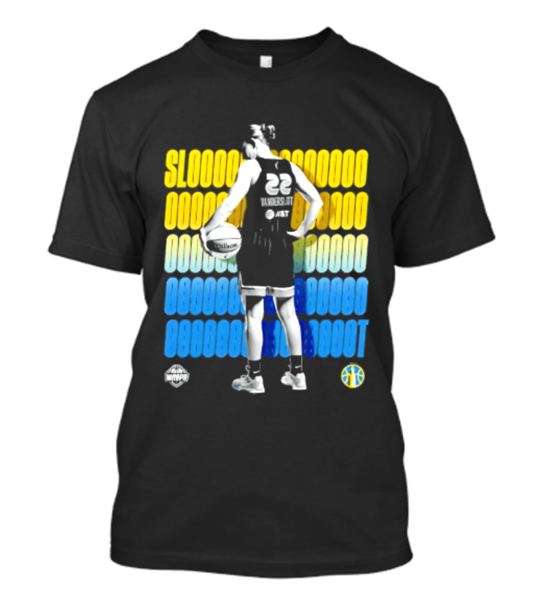 Chicago Sky Courtney Vandersloot Slooty 22 Blue Yellow Basketball T-Shirt
