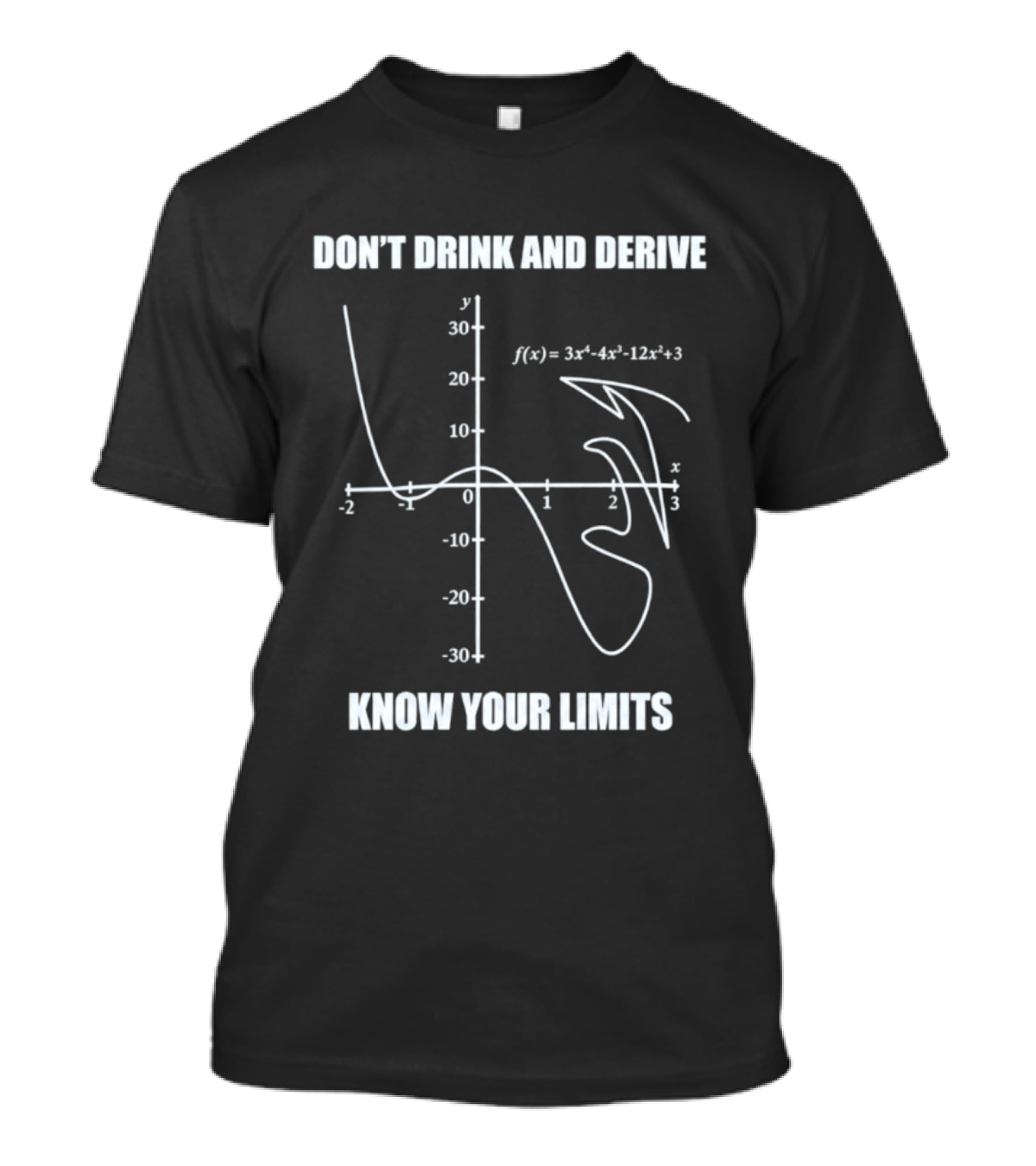 Don't Drink And Derive Math Graph Know Your Limits Equation Humor T-Shirt