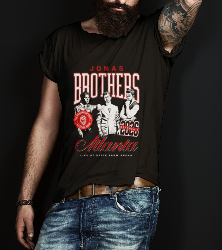 Jonas Brothers Atlanta State Farm Arena 2024 October Live Burning Up All Over Again T-Shirt