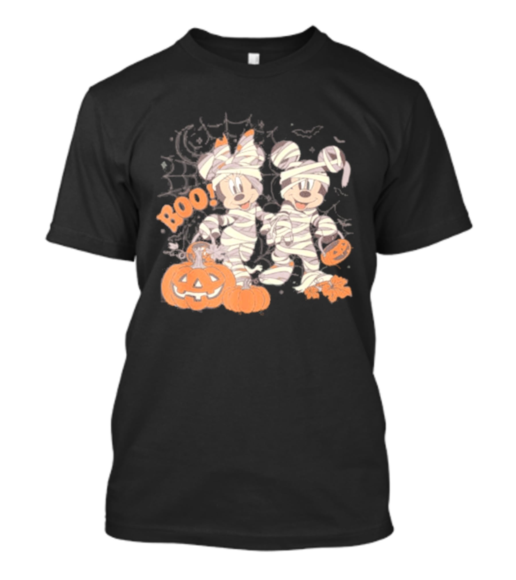 Mickey Minnie Mummy Halloween Boo Disney Spooky Pumpkin T-Shirt