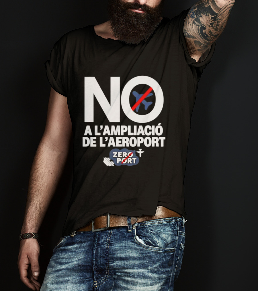 No A L'Ampliació De L'Aeroport Zero Port Avió Creuat T-Shirt