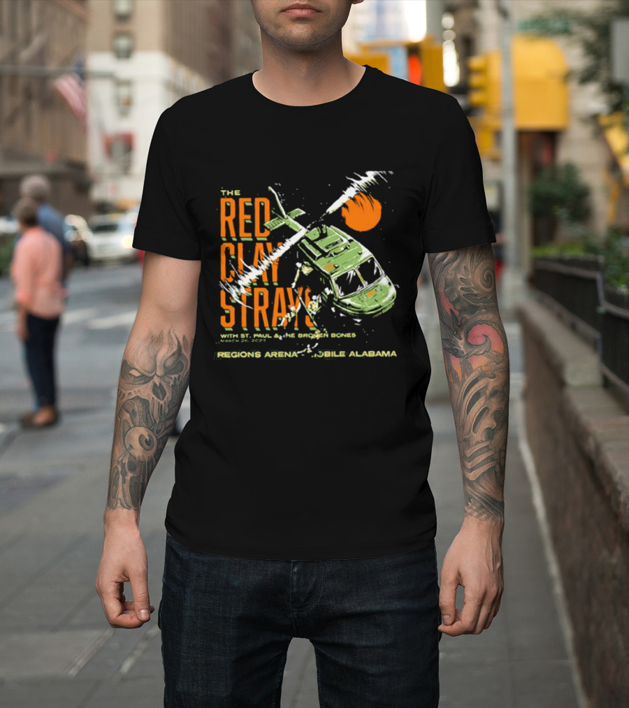 The Red Clay Strays With St. Paul & The Broken Bones Helicopter March 26 2027 Regions Arena Mobile Alabama T-Shirt