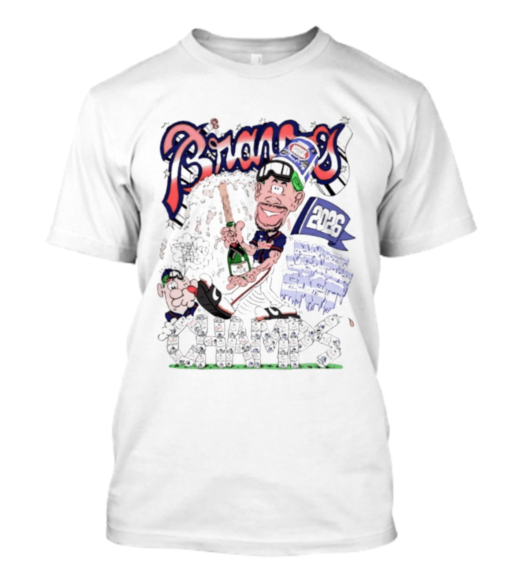 Atlanta Braves 2026 Champs National League East Caricatures Baseball T-Shirt