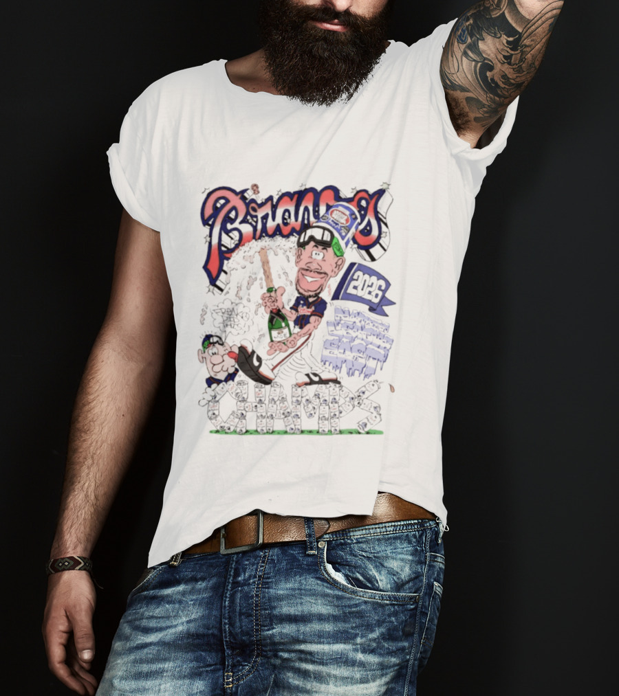 Atlanta Braves 2026 Champs National League East Caricatures Baseball T-Shirt