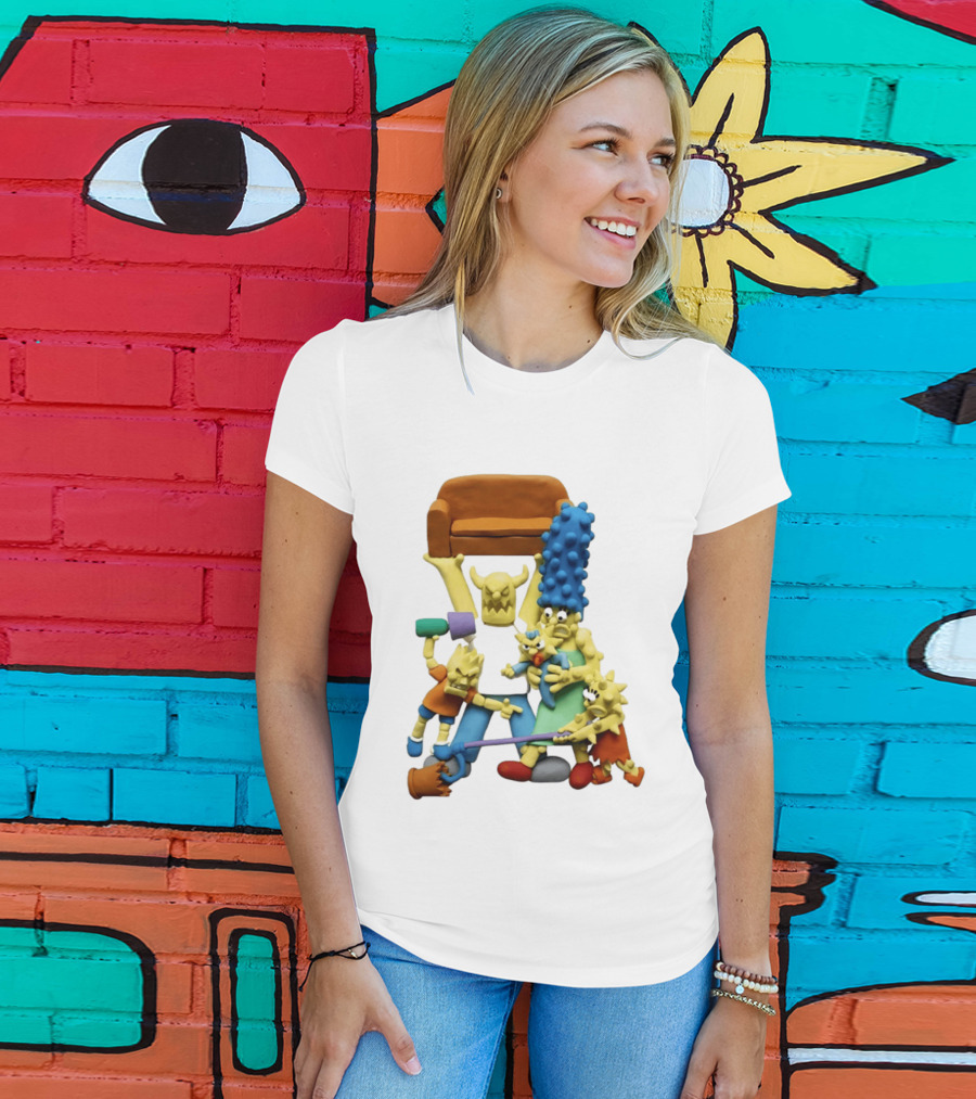 Couch Gag Sculpted Family Chaos Iconic Animation T-Shirt