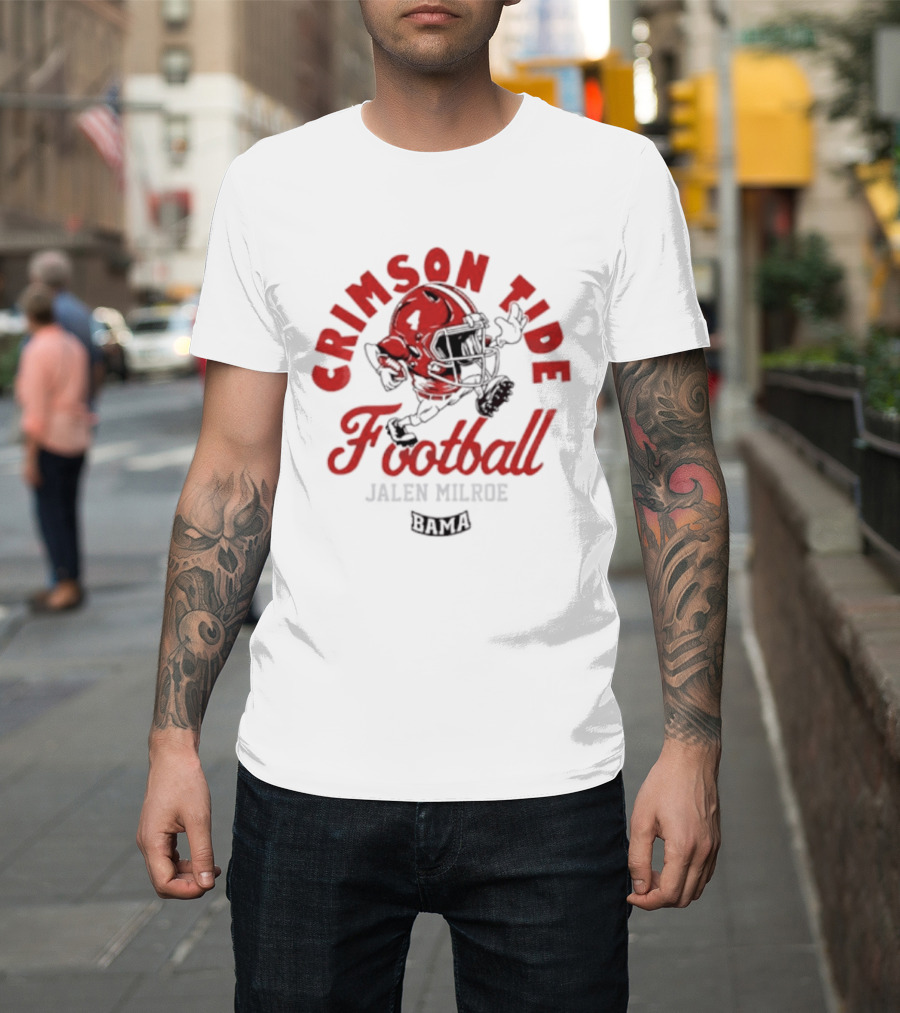 Crimson Tide Football Jalen Milroe Helmet T-Shirt