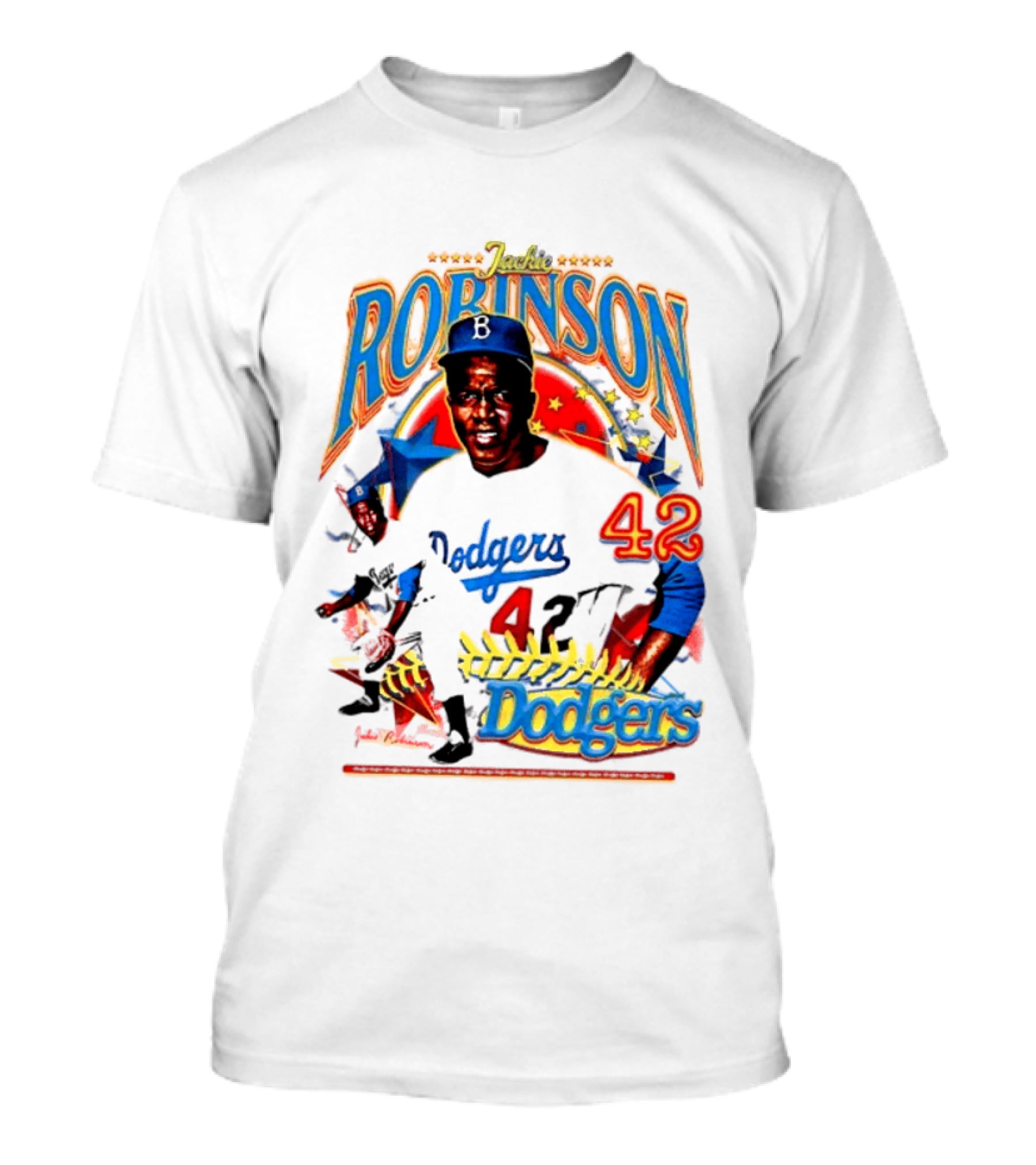 Jackie Robinson Dodgers 42 Legends Baseball Icon Two Sided T-Shirt
