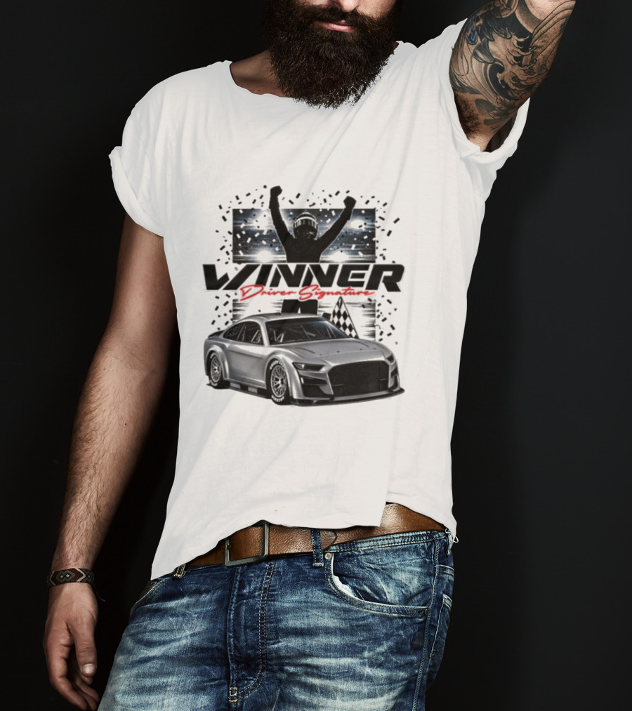 Joey Logano 2026 Winner Bass Pro Shops Night Race Victory Car And Driver Signature T-Shirt