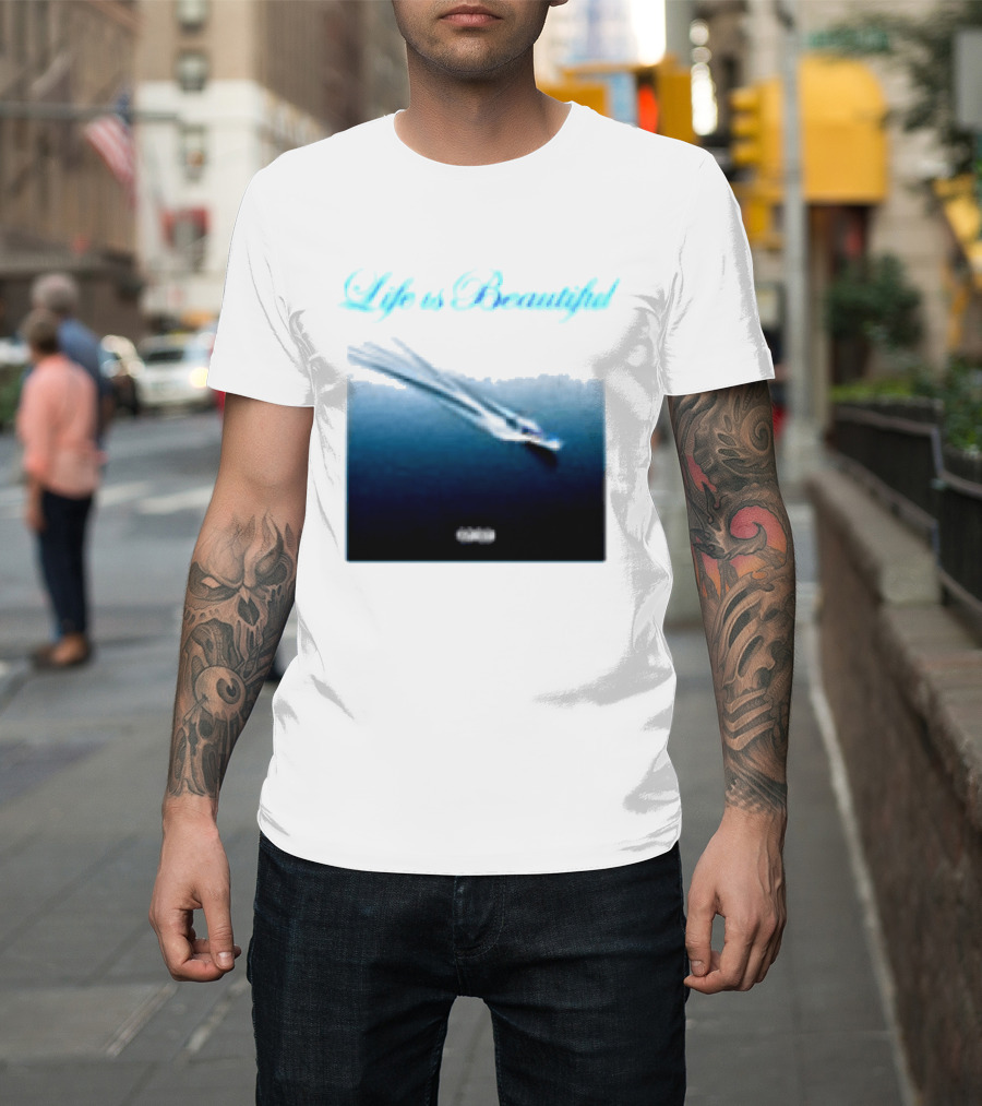 Life Is Beautiful Album White Larry June Shop T-Shirt