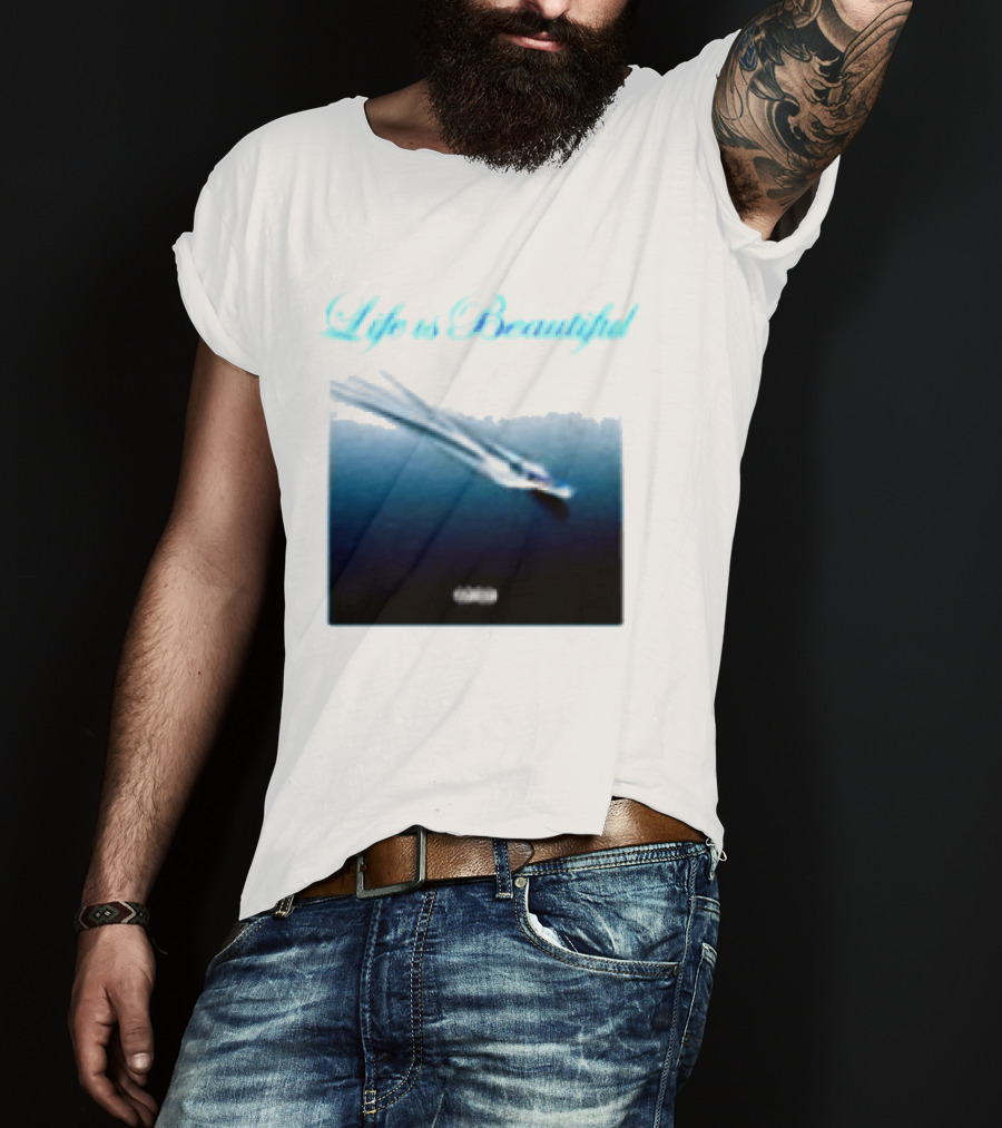 Life Is Beautiful Album White Larry June Shop T-Shirt