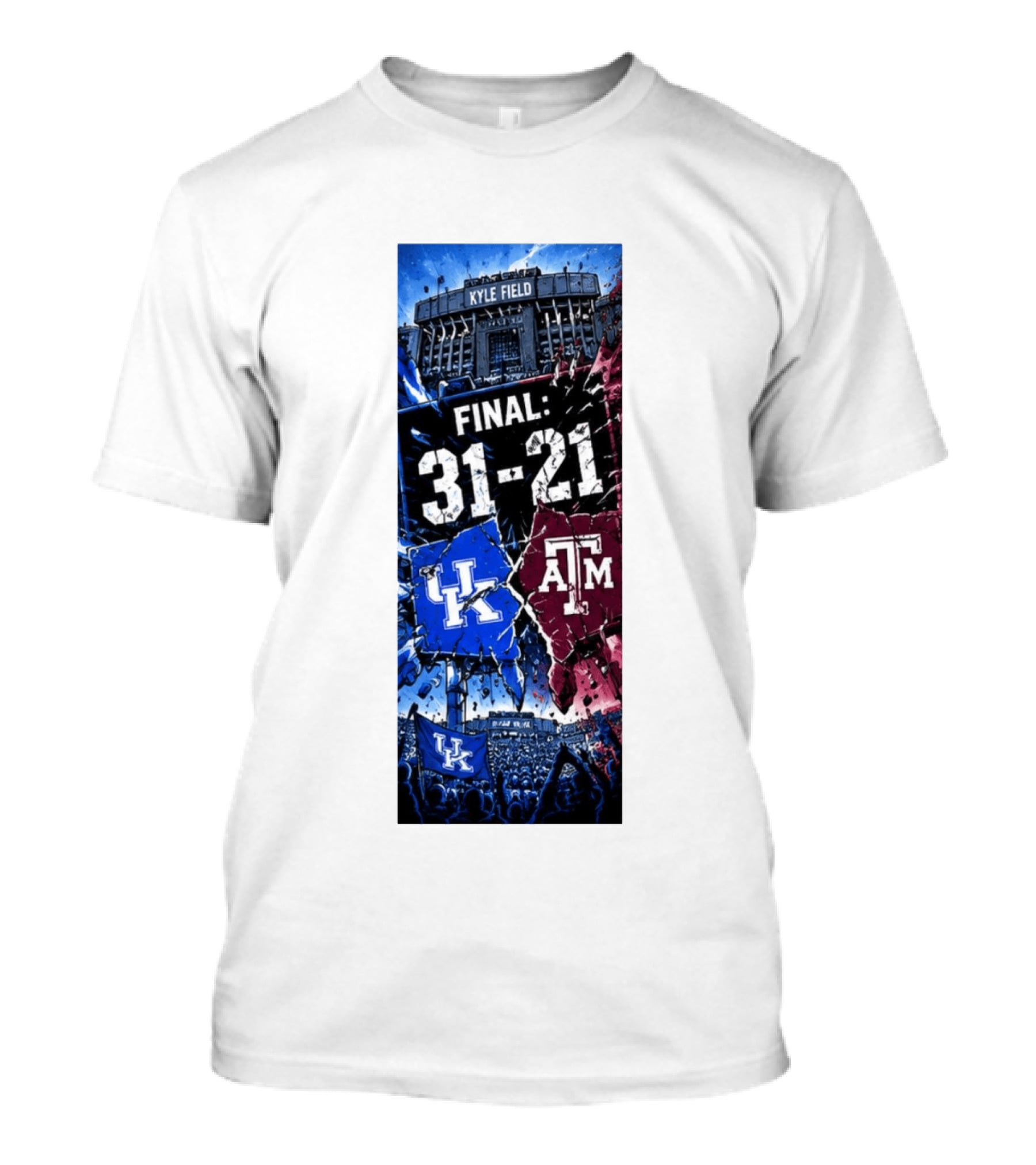 Kyle Field Final 31 21 Kentucky Wildcats Vs Texas A&M Aggies 2026 NCAA Victory T-Shirt