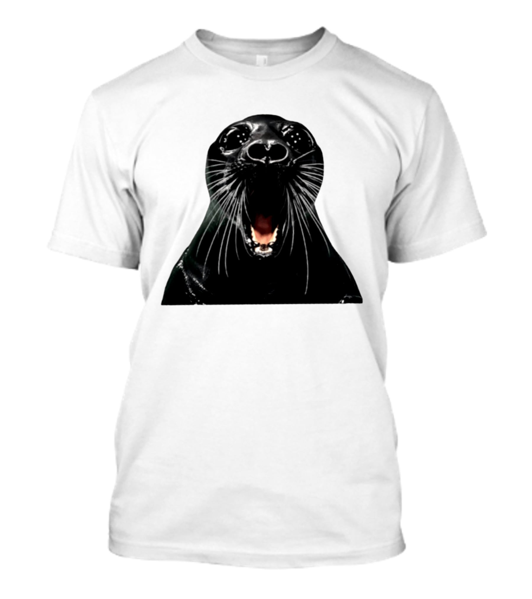 Screaming Black Seal Meme Hilarious Animal Expression T-Shirt