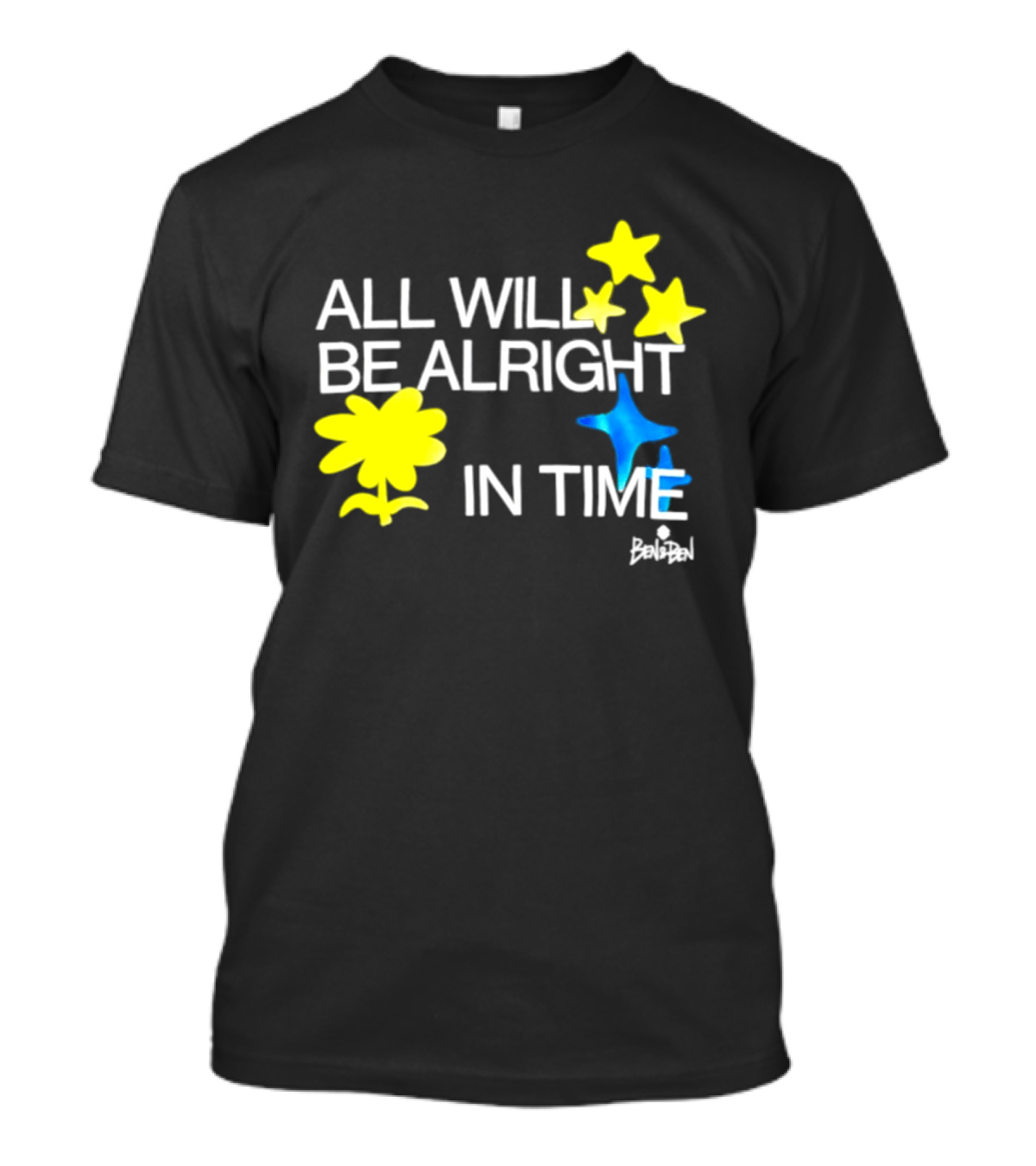 All Will Be Alright In Time OPM Star Text With Yellow Flowers And Stars T-Shirt