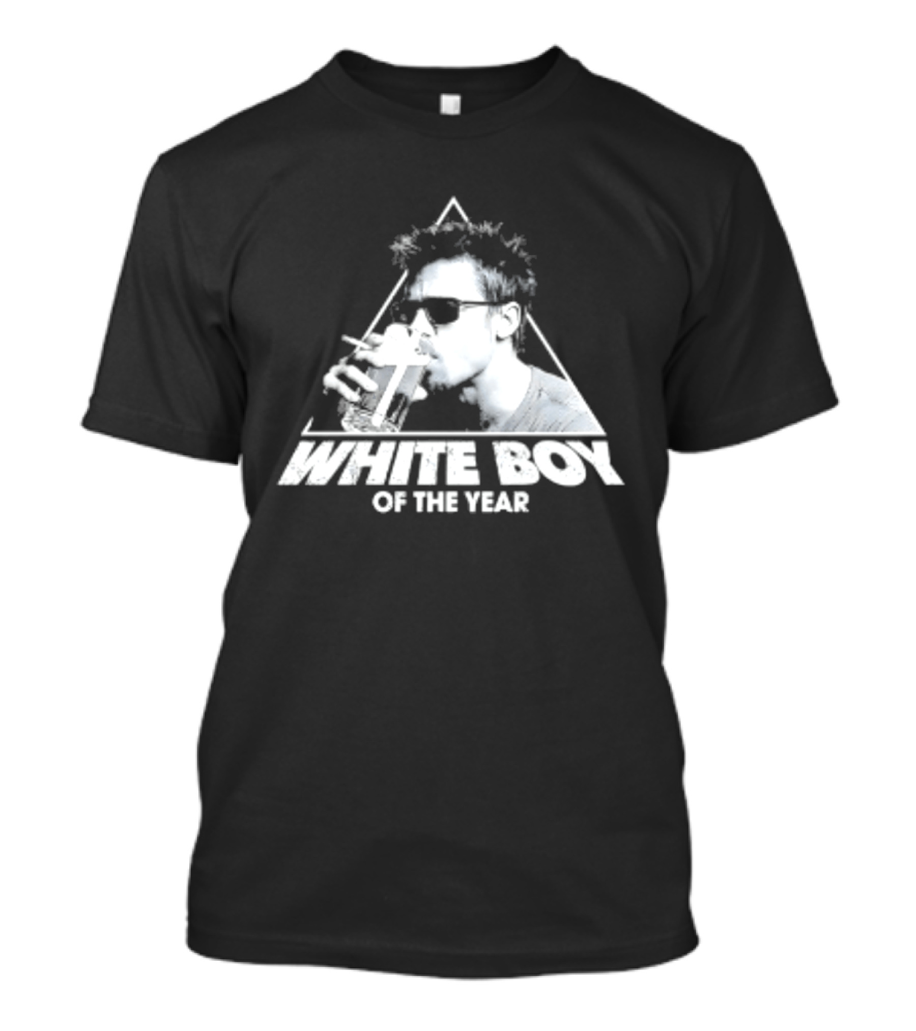 White Boy Of The Year Brad Pitt Fight Club Smoking And Beer T-Shirt