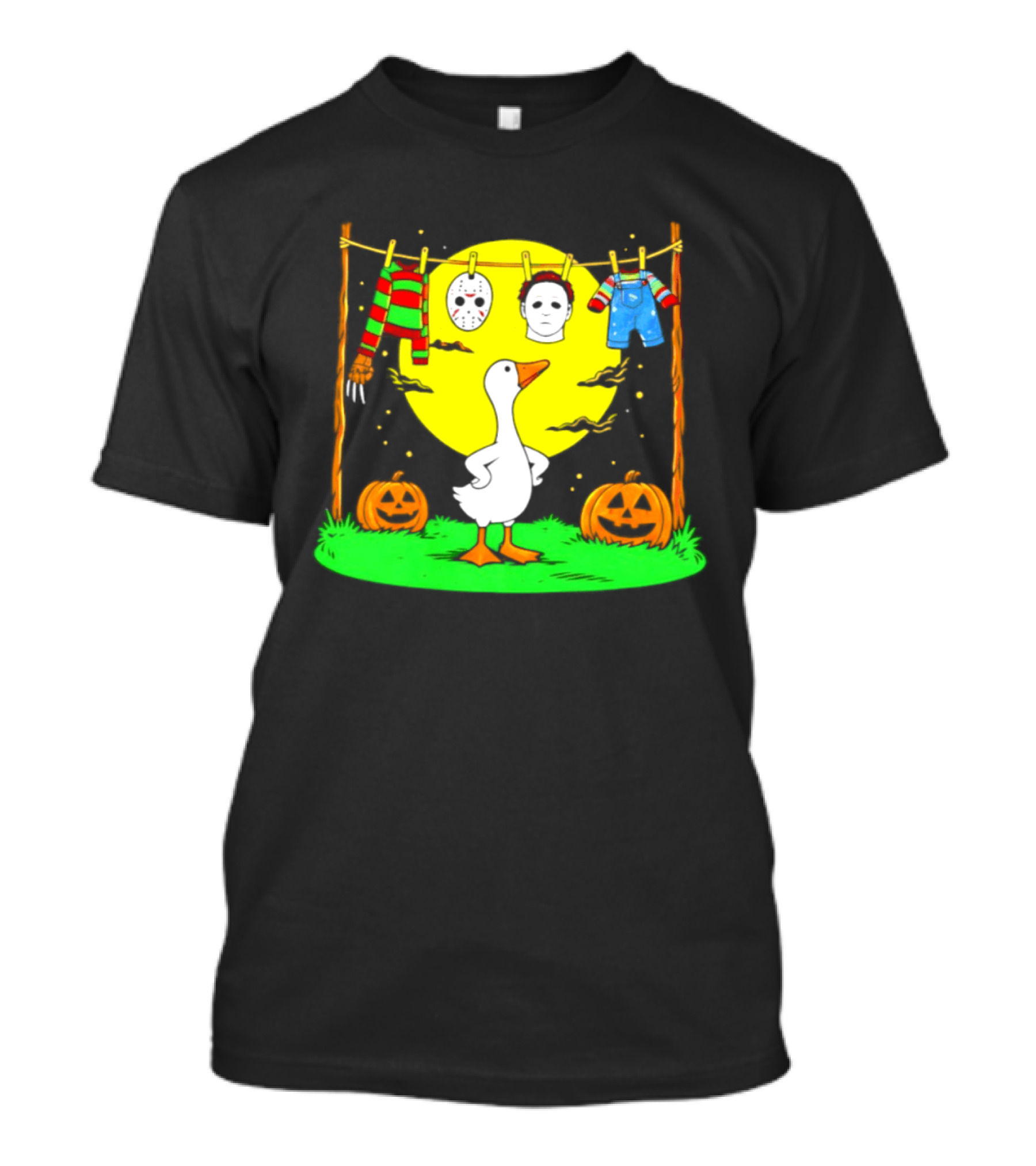 Goose Horror Halloween '26 Pumpkin Jason Freddy Chucky Outfits T-Shirt