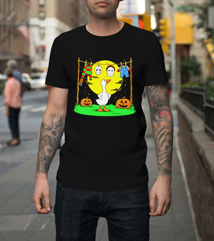 Goose Horror Halloween '26 Pumpkin Jason Freddy Chucky Outfits T-Shirt
