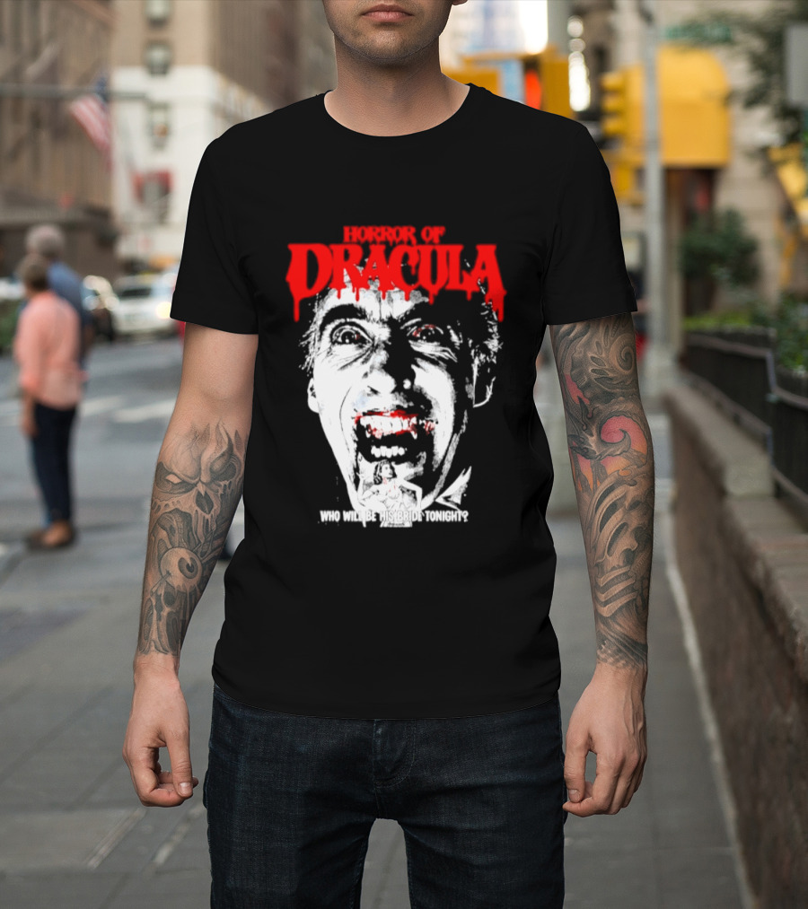 Horror Of Dracula Who Will Be His Bride Tonight Vintage Vampire Movie T-Shirt