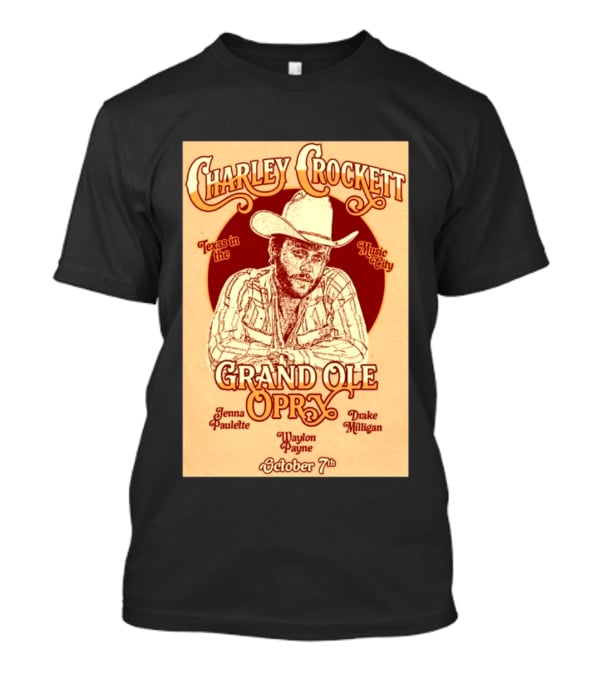 Charley Crockett Grand Ole Opry Nashville October 7 Texas In The Music City T-Shirt