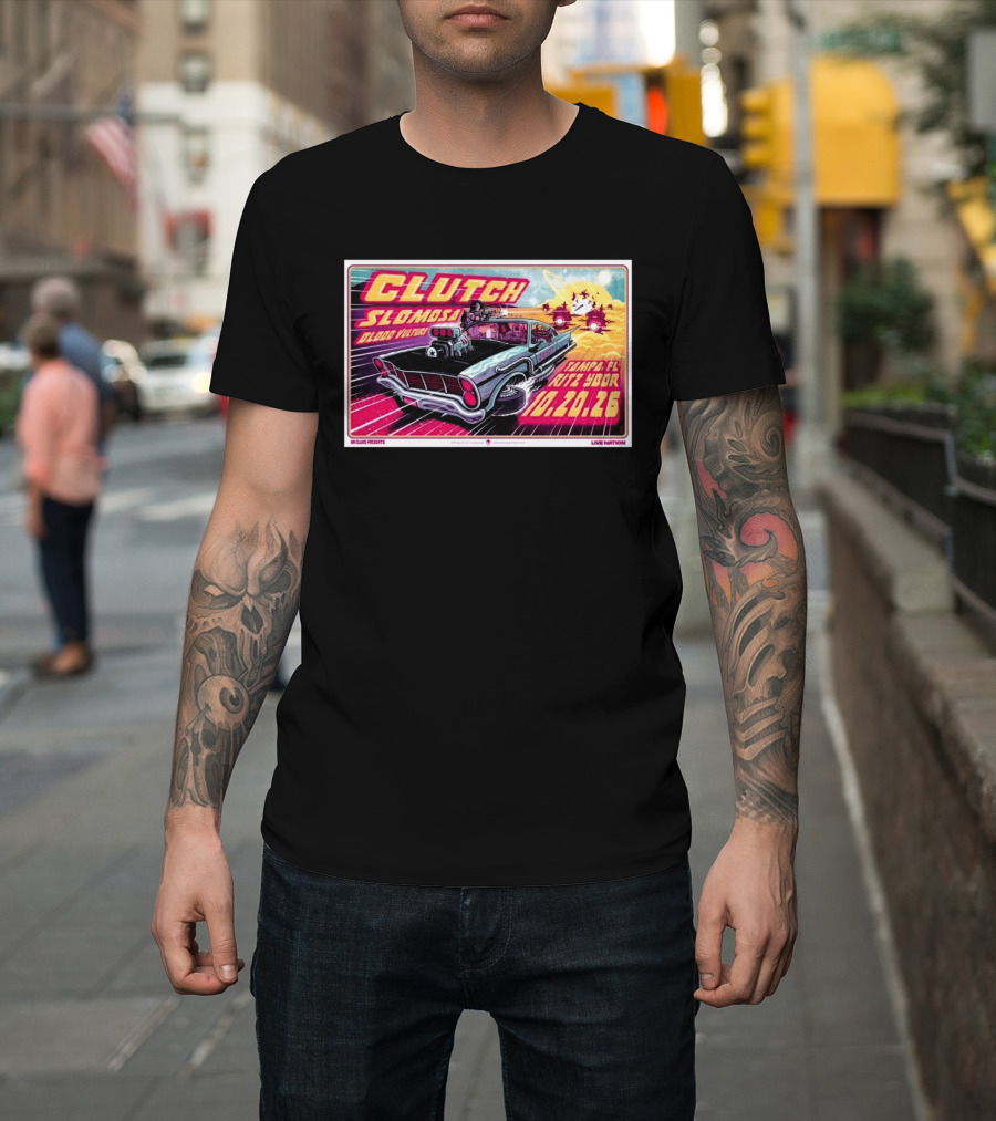 Clutch Slomosa Blood Vulture Tampa FL Ritz Ybor 10 20 26 Live Nation Promo Car T-Shirt