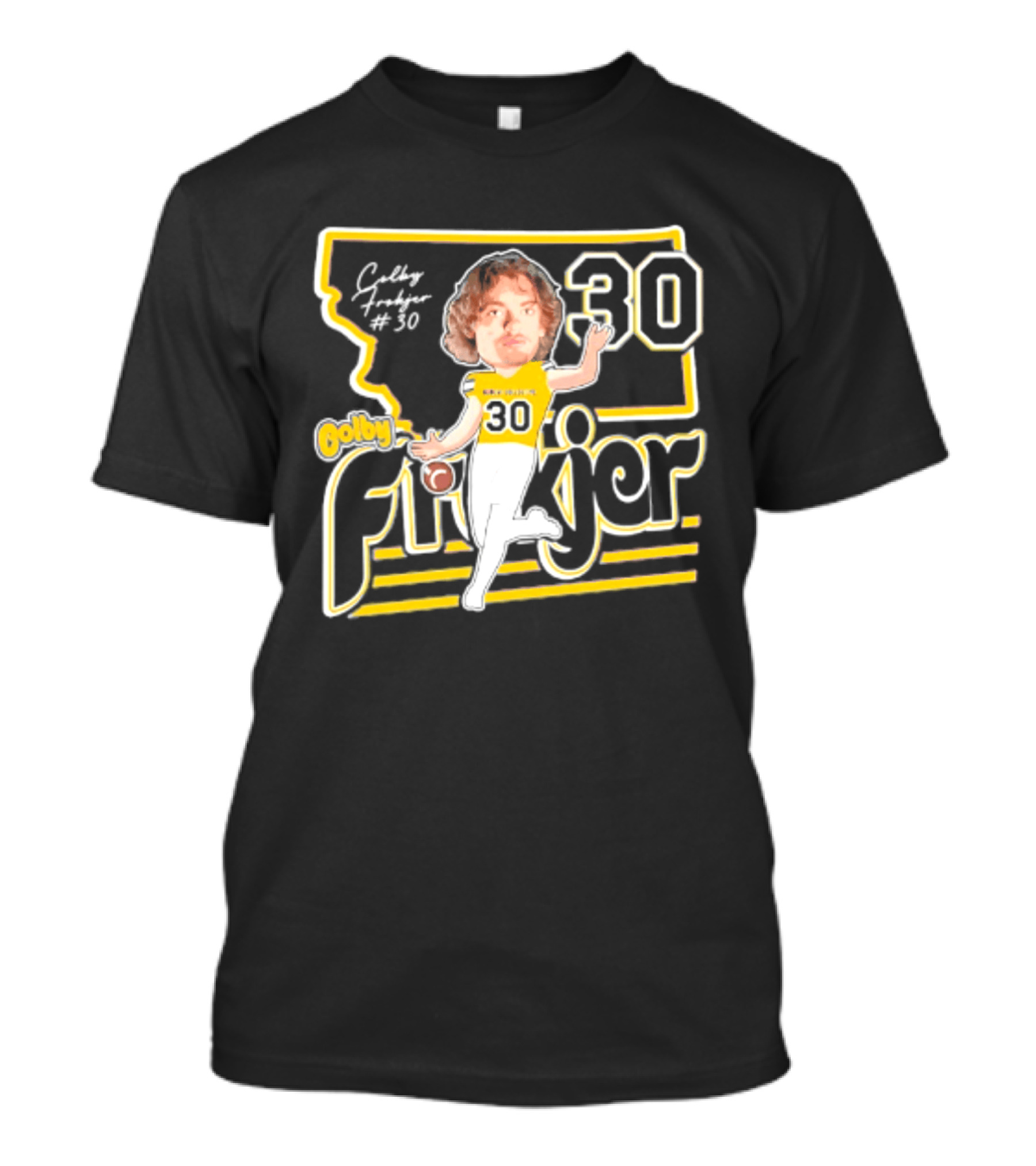 Colby Frokjer Montana State Bobcats 30 Player Caricature 2026 T-Shirt