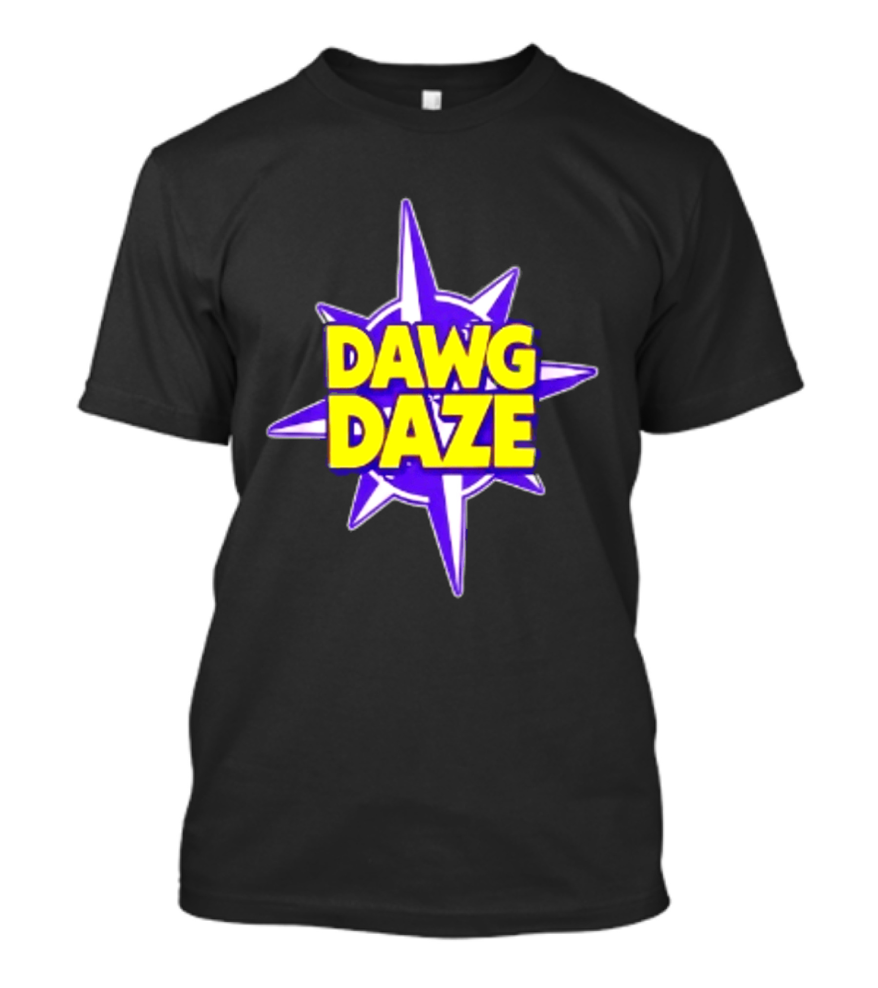 Dawg Daze University Campus Orientation Purple And Yellow Starburst T-Shirt