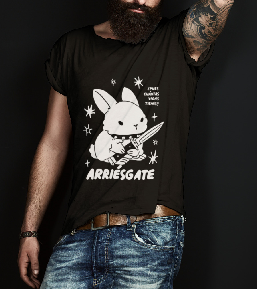 Dulce Nopronto ¿Pues Cuántas Vidas Tienes Arriésgate Conejo Cuchillo Kawaii Estrellas T-Shirt