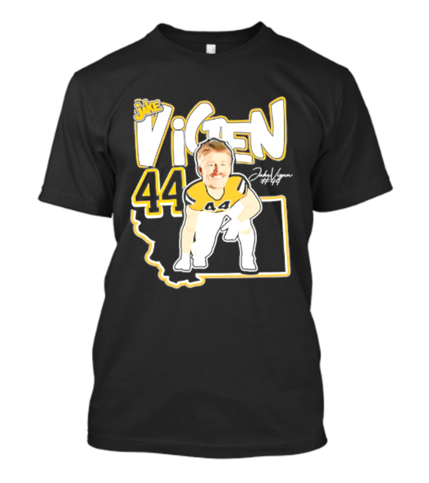 Jake Vigen 44 Montana State Bobcats Player 2026 Caricature T-Shirt