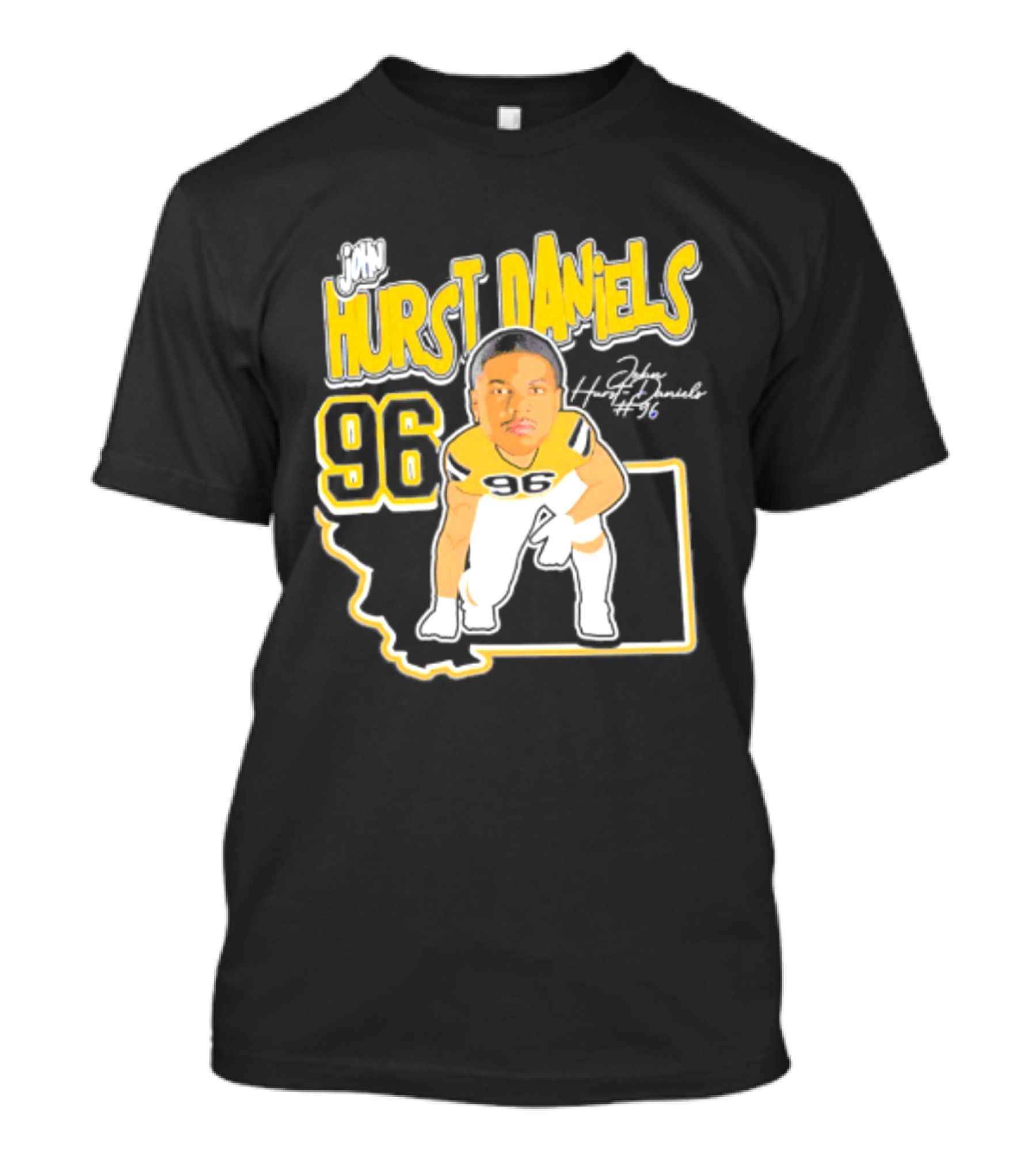 Montana State Bobcats 2026 Hurst Daniels 96 Player Caricature T-Shirt