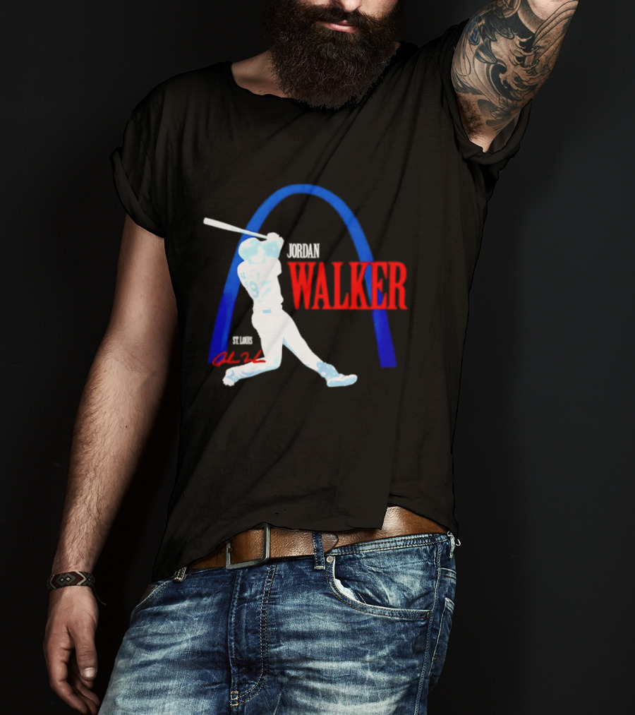Jordan Walker St Louis Cardinals Gateway Arch Baseball Player T-Shirt