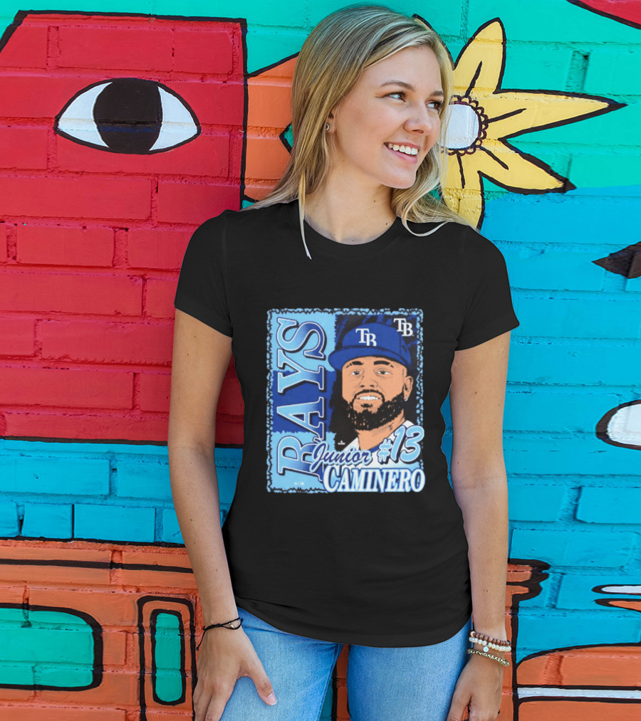 Junior Caminero #13 Tampa Bay Rays TB Player Profile T-Shirt