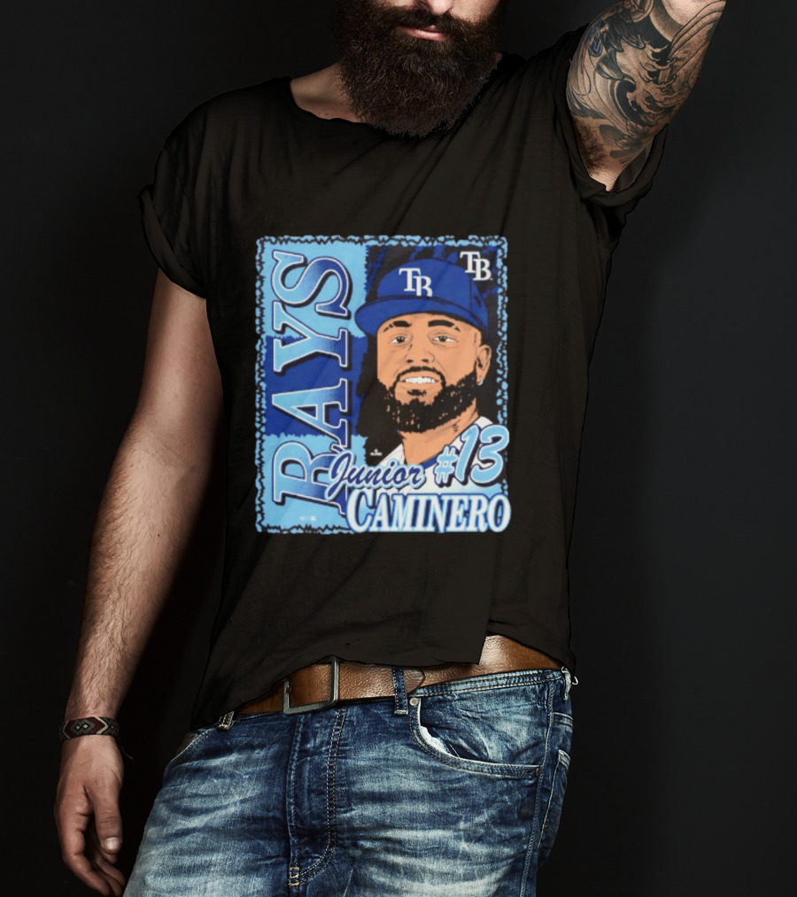 Junior Caminero #13 Tampa Bay Rays TB Player Profile T-Shirt