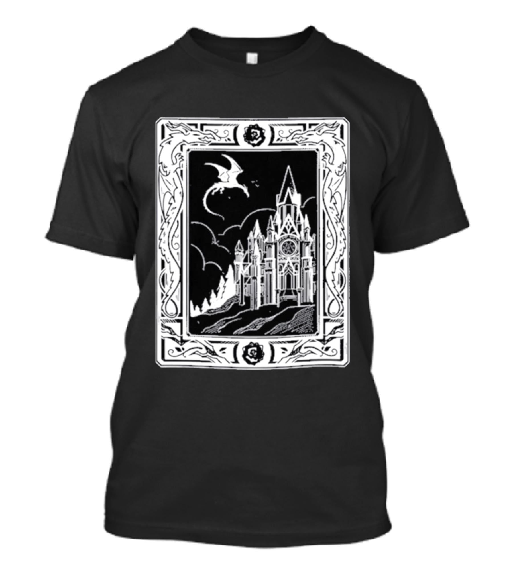 GeminiTay Castle Dragon Gothic Fantasy T-Shirt