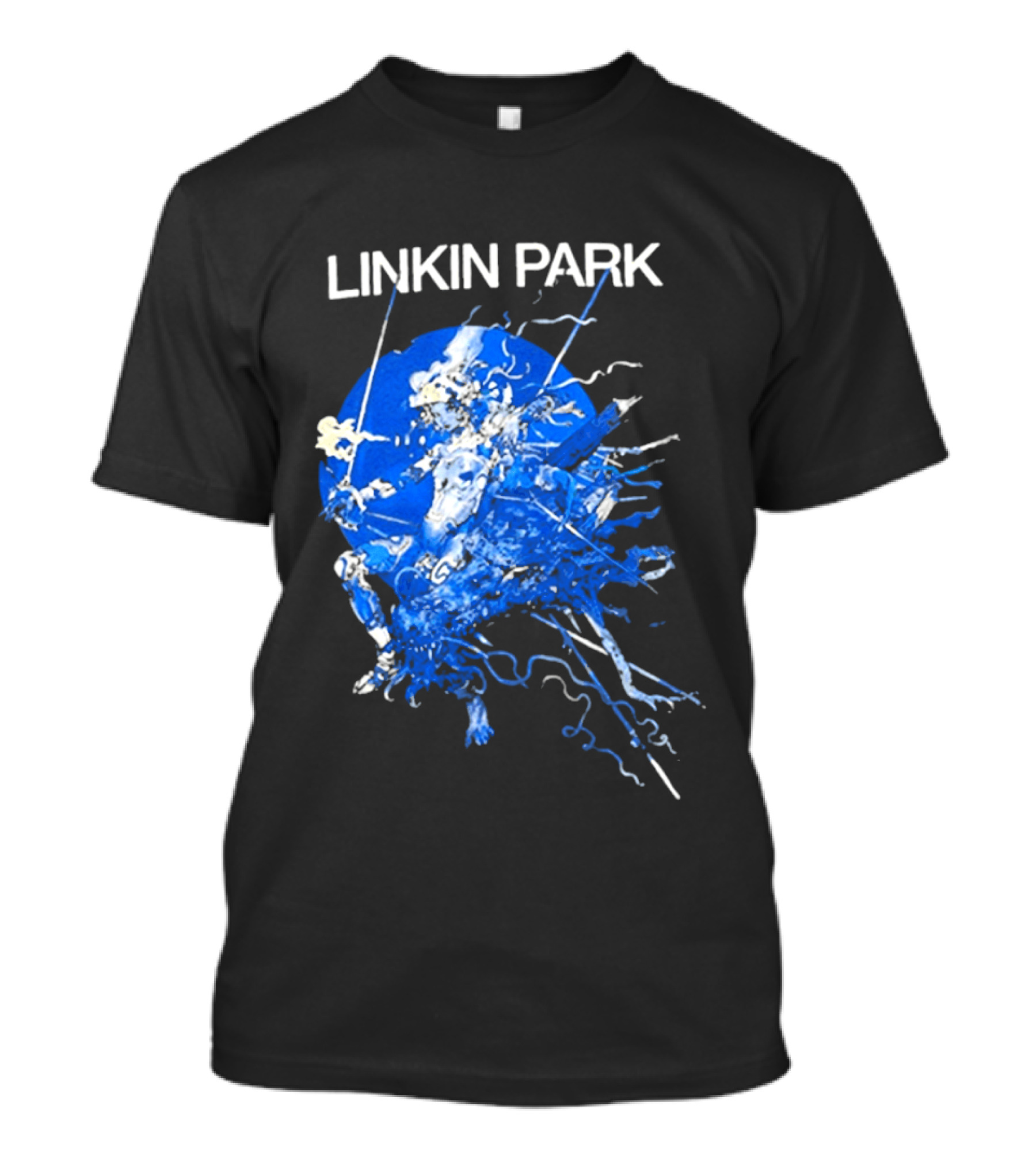 Linkin Park Katsuya Terada Blue Abstract Art Collaboration T-Shirt