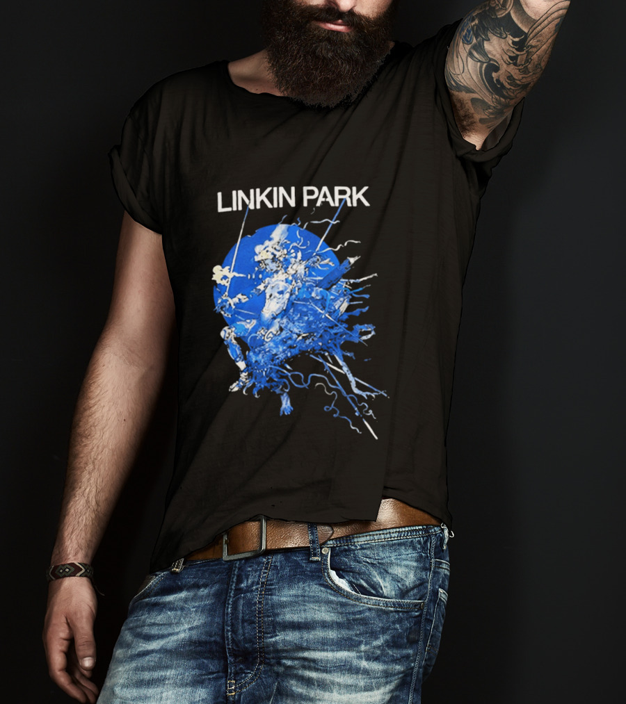 Linkin Park Katsuya Terada Blue Abstract Art Collaboration T-Shirt