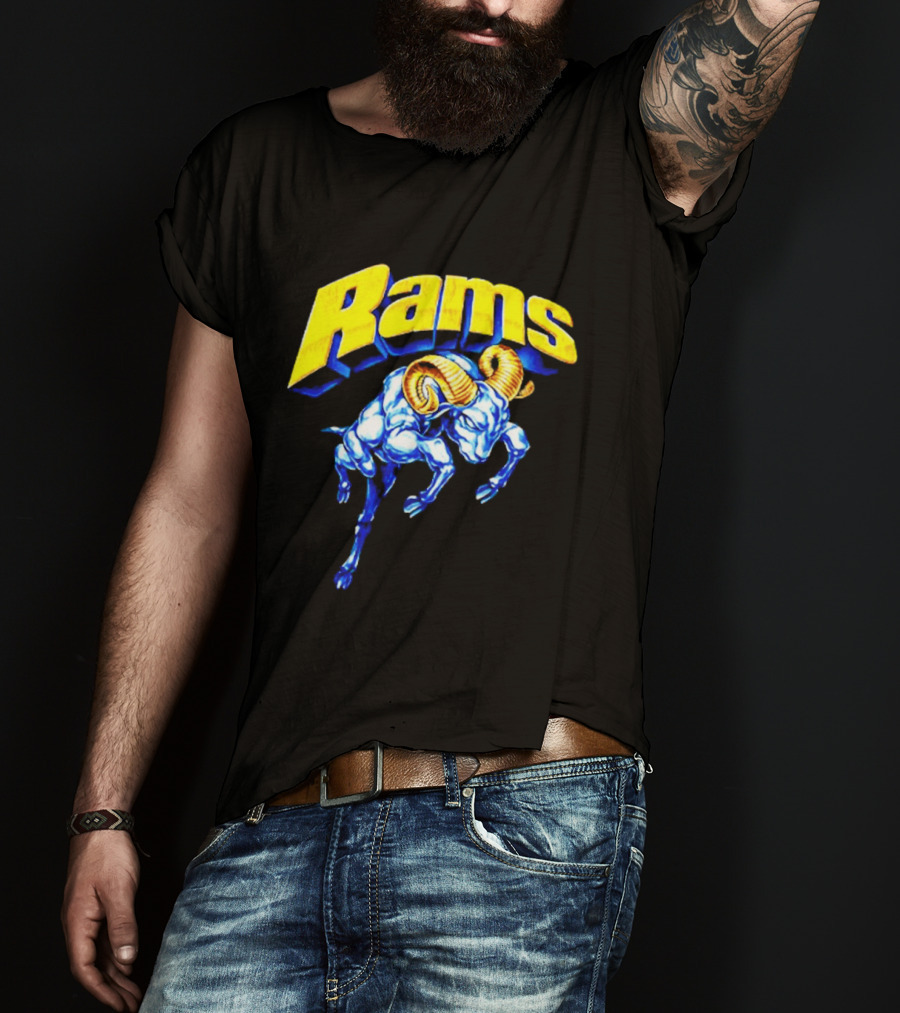Rams Blue Horn Sports Los Angeles Fan T-Shirt