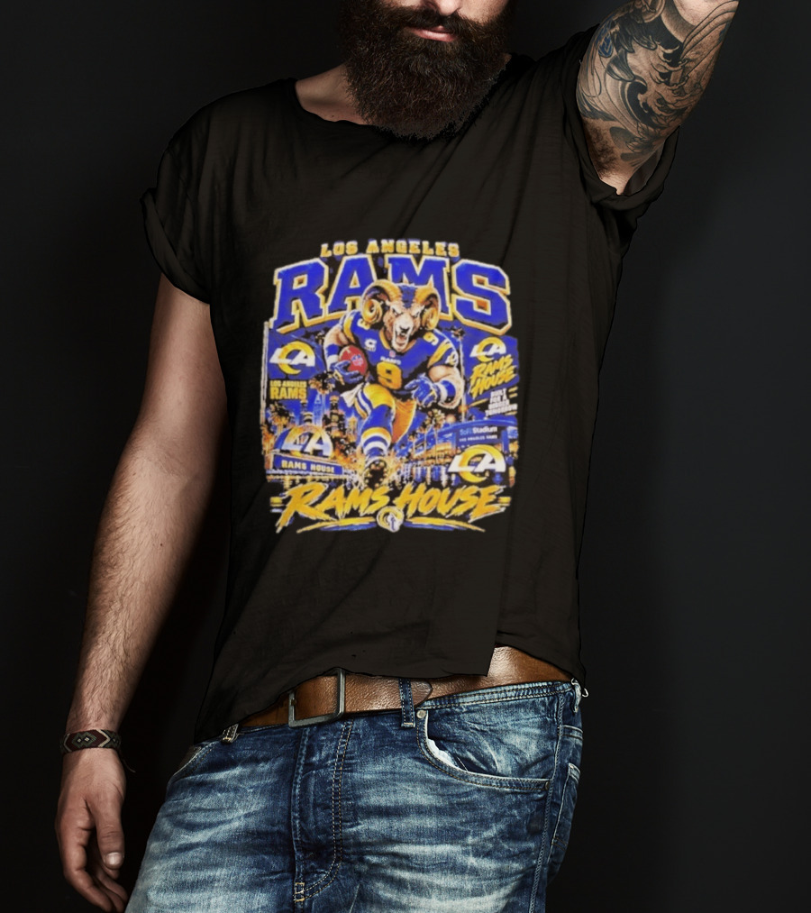 Los Angeles Rams House Ram Mascot SoFi Stadium Football Fan Gear T-Shirt