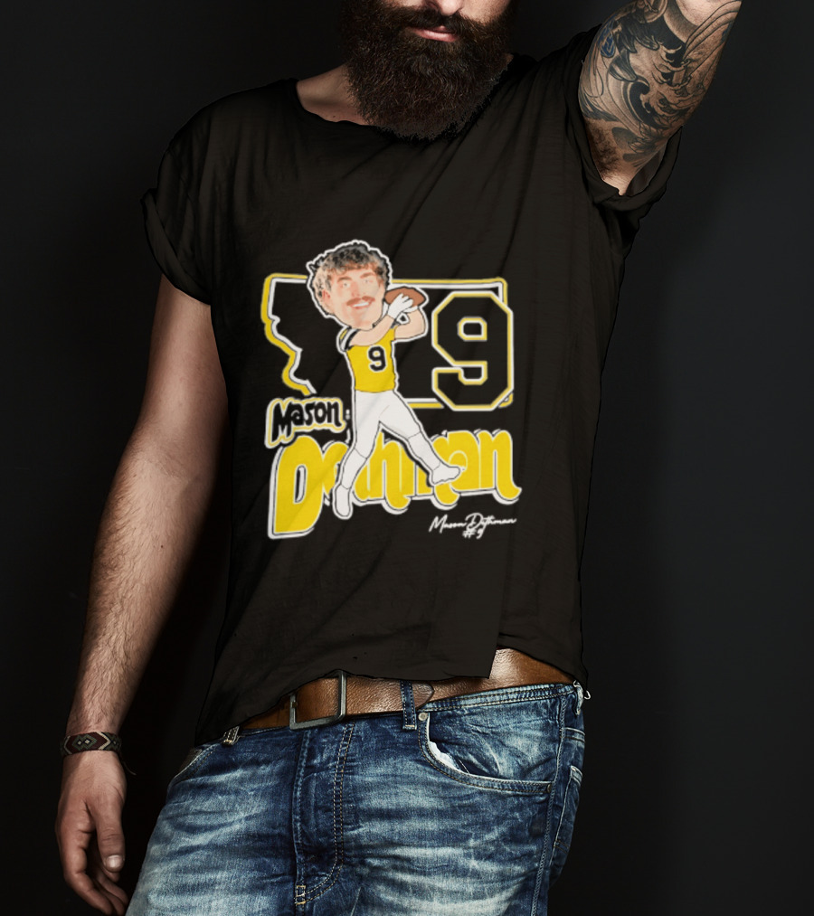 Mason Dethman Montana State Bobcats Caricature 2026 Number 9 Football T-Shirt