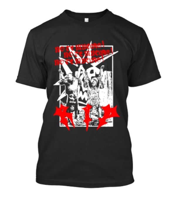 No Te Muevas Rip Punk Rock Hardcore Band White And Red Distorted T-Shirt