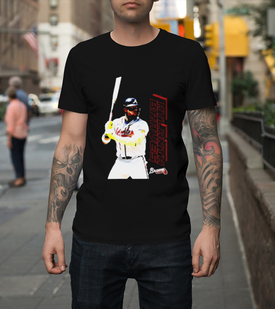 Ronald Acuña Jr Atlanta Braves Swing Action Baseball Player T-Shirt
