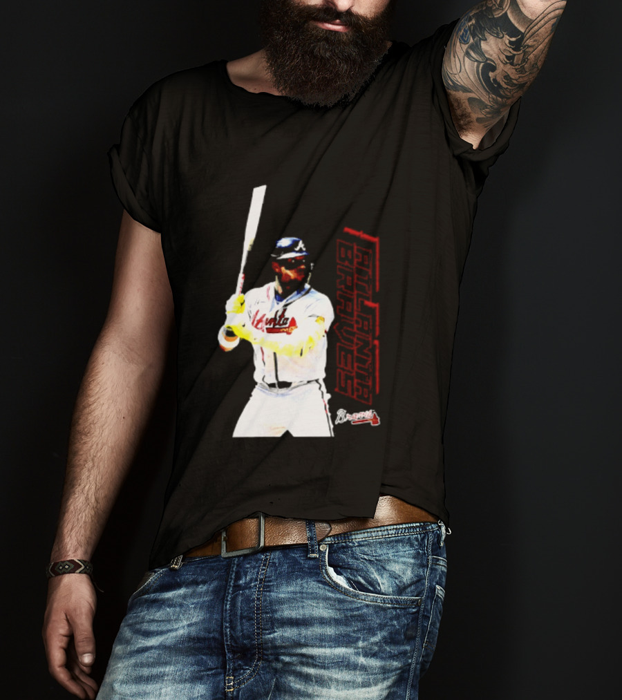 Ronald Acuña Jr Atlanta Braves Swing Action Baseball Player T-Shirt