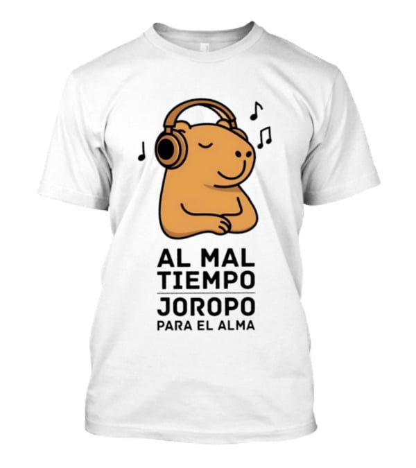 Al Mal Tiempo Joropo Para El Alma Capybara Headphones Music Notes T-Shirt