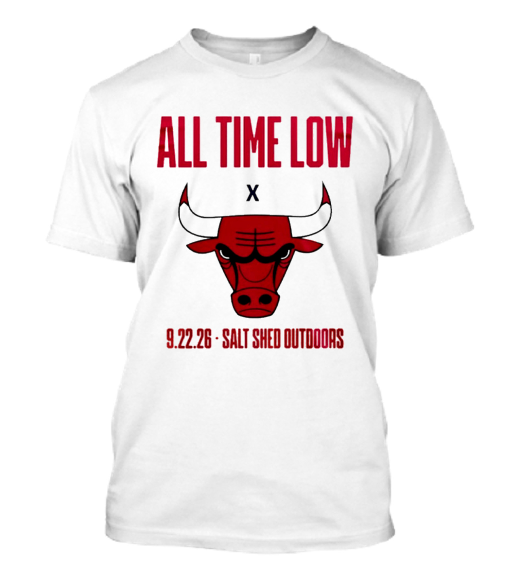 All Time Low Chicago Bulls Collaboration Salt Shed Outdoors 9.22.26 T-Shirt